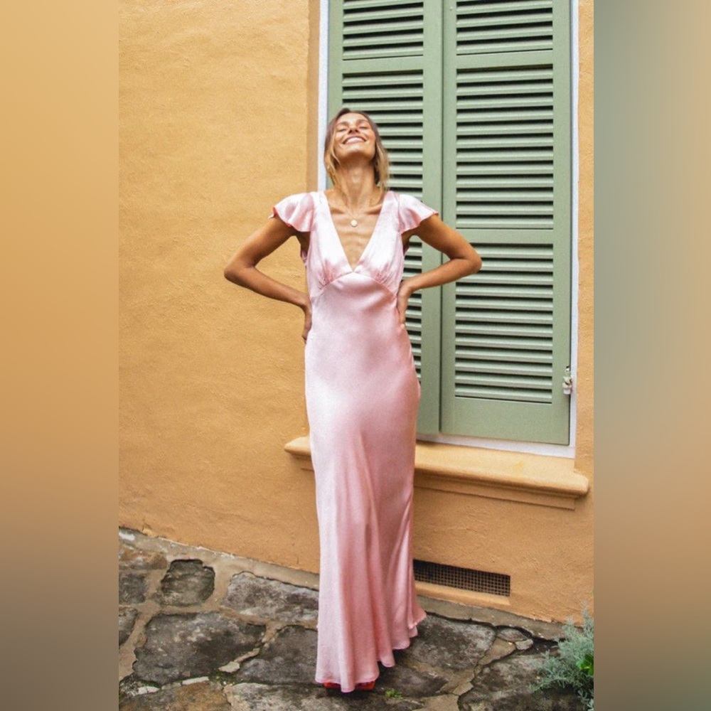 VRG GRL Summer Nostalgia Bias Cut Maxi Dress Pink Size AU 8 / US 4